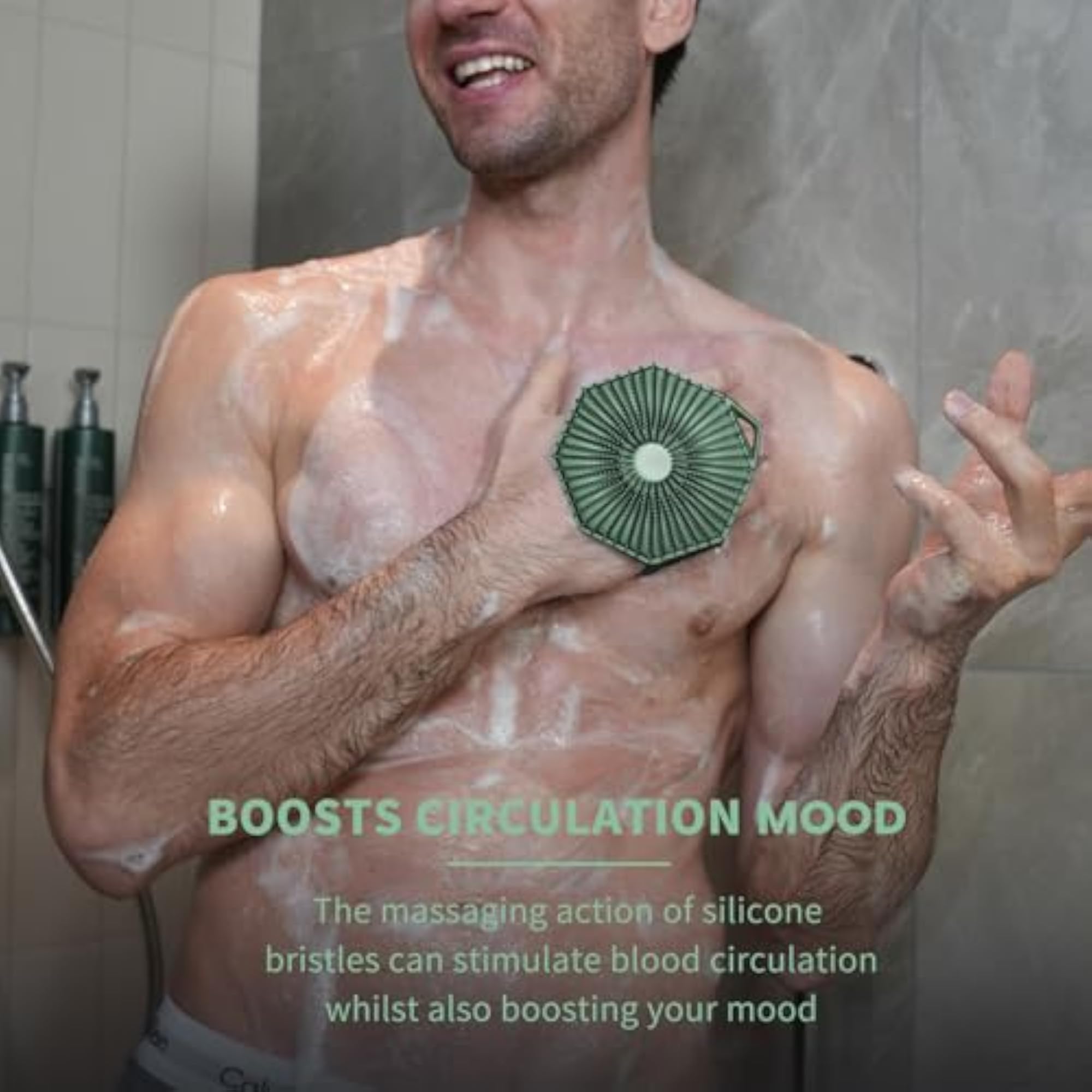 Premium 2-in-1 Silver-Infused Silicone Body Scrubber